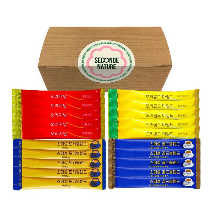 Seconde Nature Korean Coffee Mix Variety Packet Sampler | Instant Coffee Mix 20 Sticks | Maxim Instant Coffee Original, Maxim Mocha Coffee, Ediya Special Blends - Journey of Korea - Image 1
